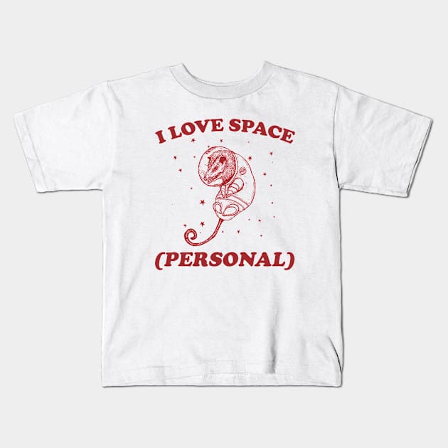 i love space ( personal ) - Retro Cartoon T Shirt, Possum Meme Kids T-Shirt by CamavIngora